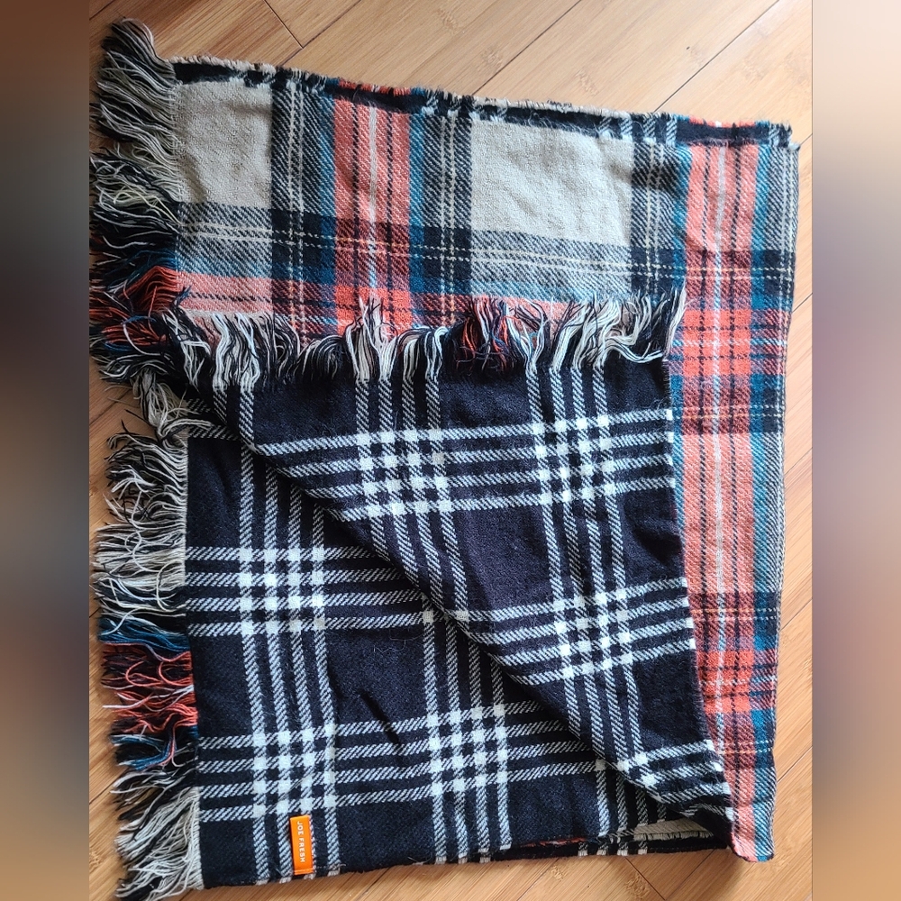Long plaid blanket scarf